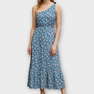 Pretty Garden Floral One-Shoulder Maxi Dress Size L